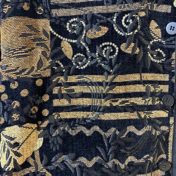 Coldwater Creek Tapestry Jacket Blazer Black Brown Womens Size Small Medium Fall - Picture 3 of 6